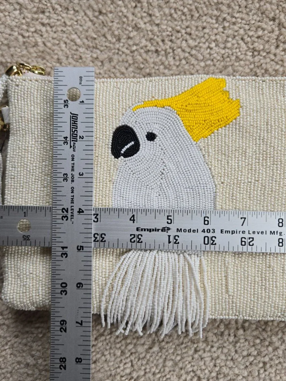 NWT Beaded Cockatoo Clutch Bag Chico's Wristlet Bird - Picture 4 of 11